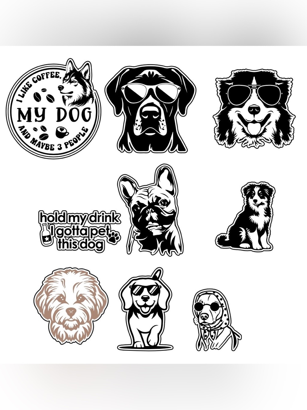 Dog Sticker Sheet – Black & Tan Dog Designs